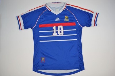 Adidas World Cup 98 1998 France Zinedine Zidane Home Soccer Jersey