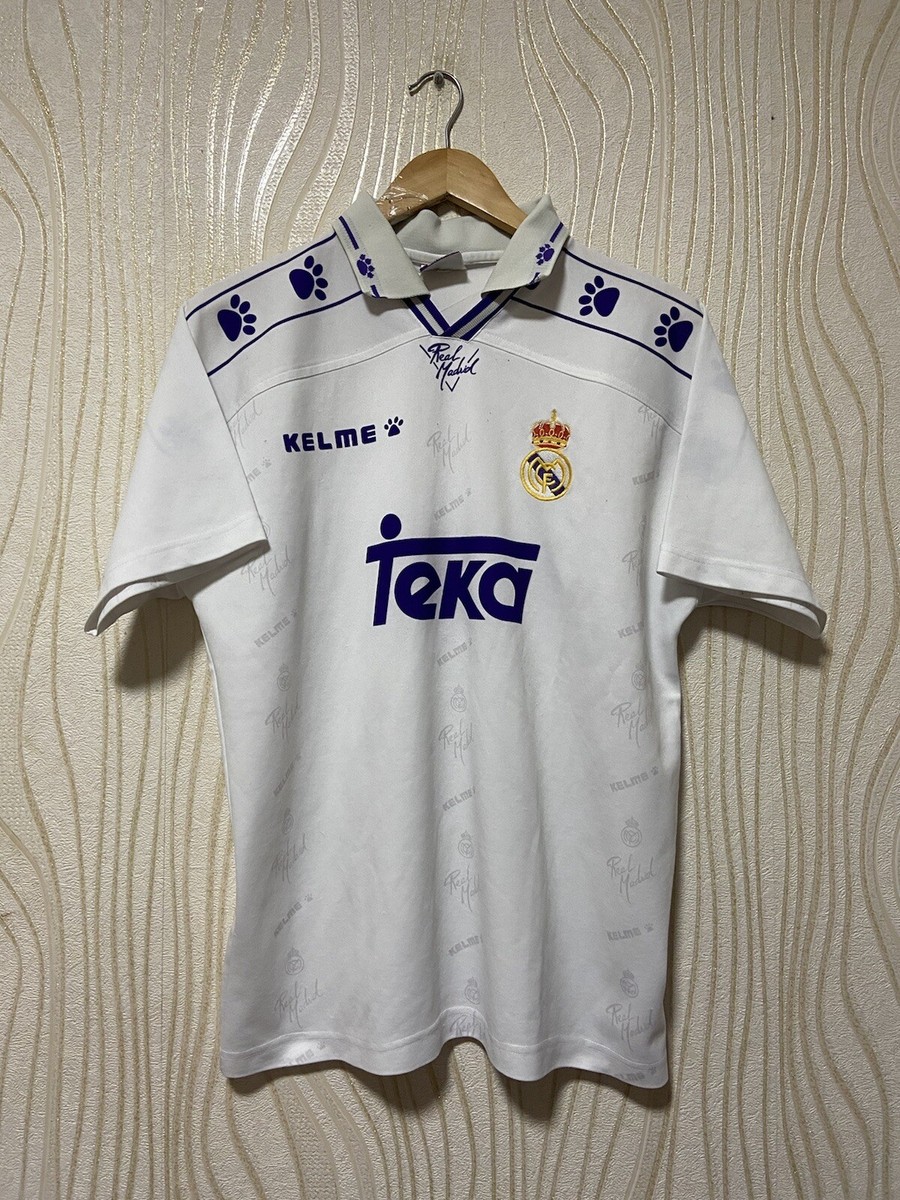 REAL MADRID 1994 1996 HOME FOOTBALL SHIRT SOCCER JERSEY KELME sz S