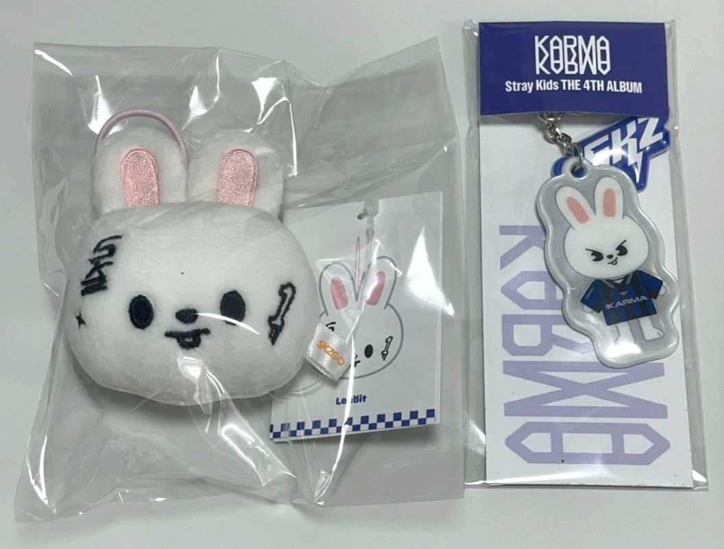 Stray Kids Skzoo KARMA Name Tag Plush Doll Keyring Leebit Lee Know