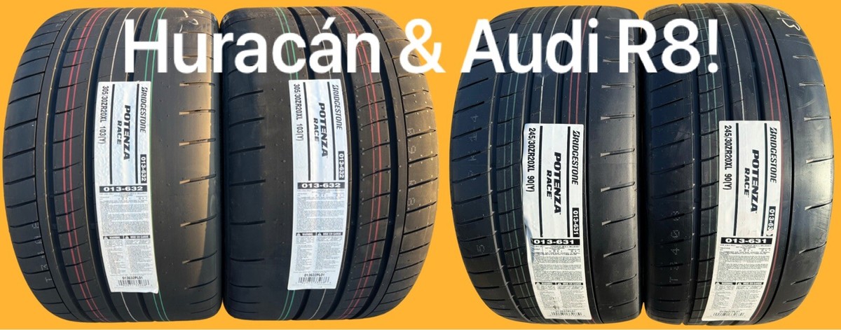 4X NEW Bridgestone Potenza RACE Tires Huracán / R8 2X 305/30ZR20