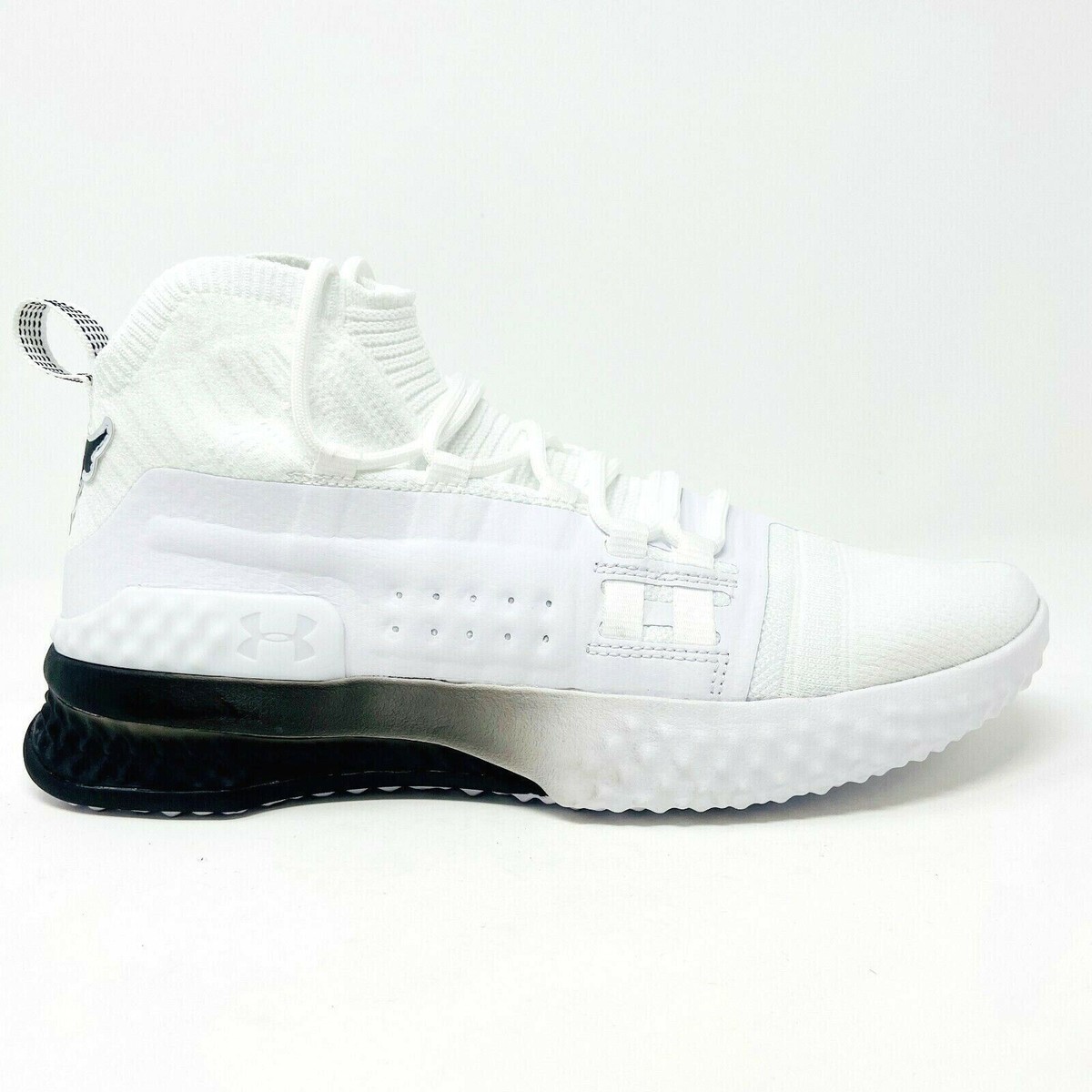 Under Armour x Project Rock Delta White Black Mens Training Shoes