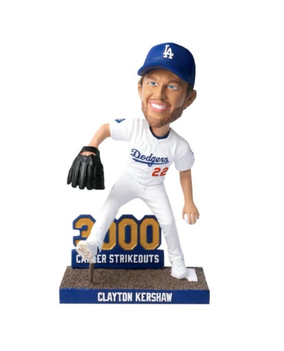 2025 and 2024 Clayton Kershaw 3000 K Strikeouts Dodgers Bobblehead
