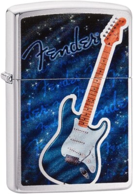 Zippo Fender Guitar Brushed Chrome 29128 | eBay