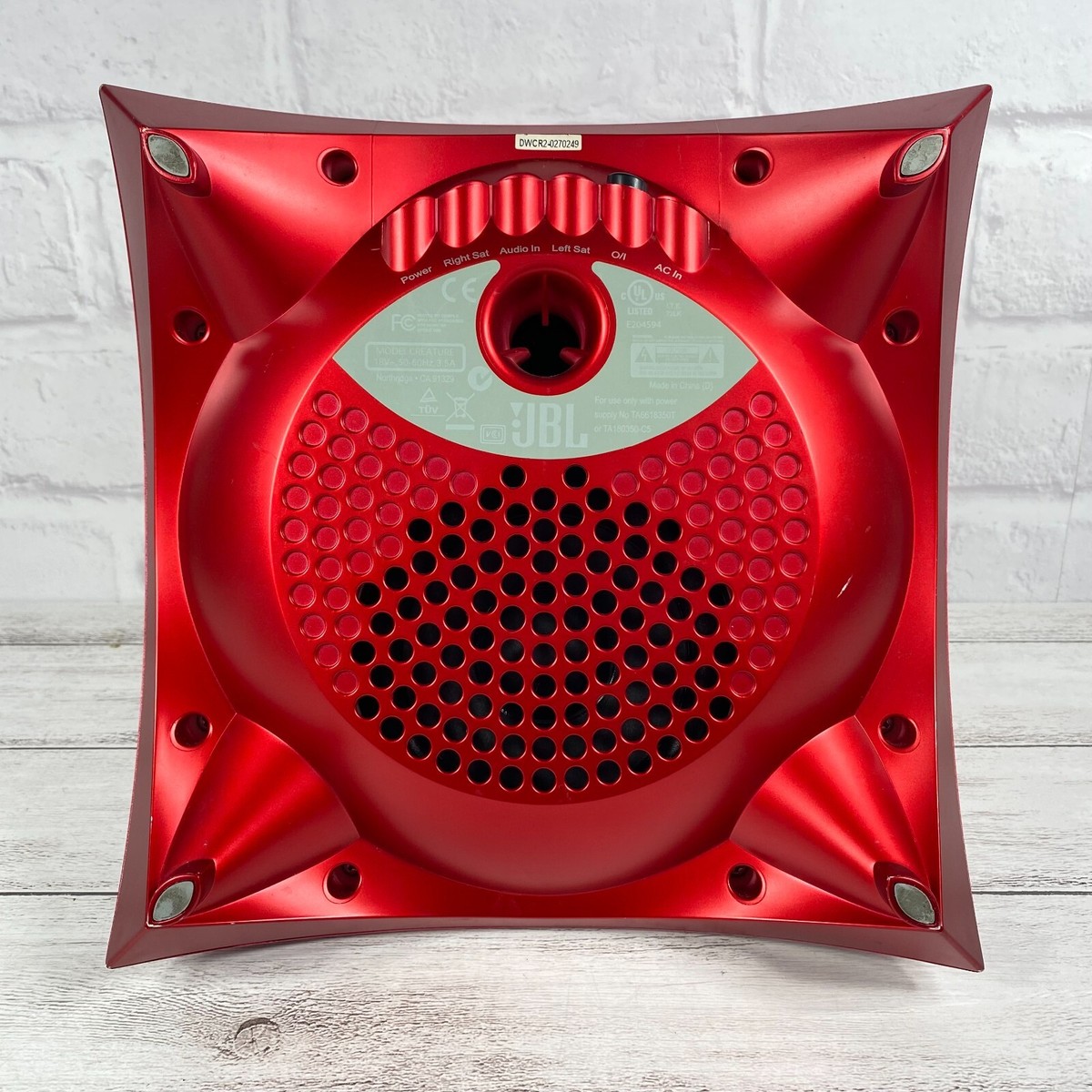 JBL Creature 2.1 Self Powered Satellite Speakers Subwoofer Red