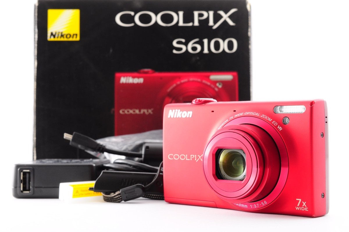 Nikon Coolpix S6100 Super Red Excellent+5 Compact Digital Camera