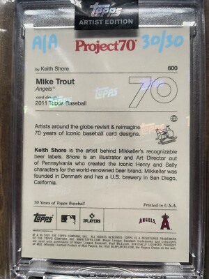Topps Project 70 #600 Mike Trout by Keith Shore Shohei Ohtani