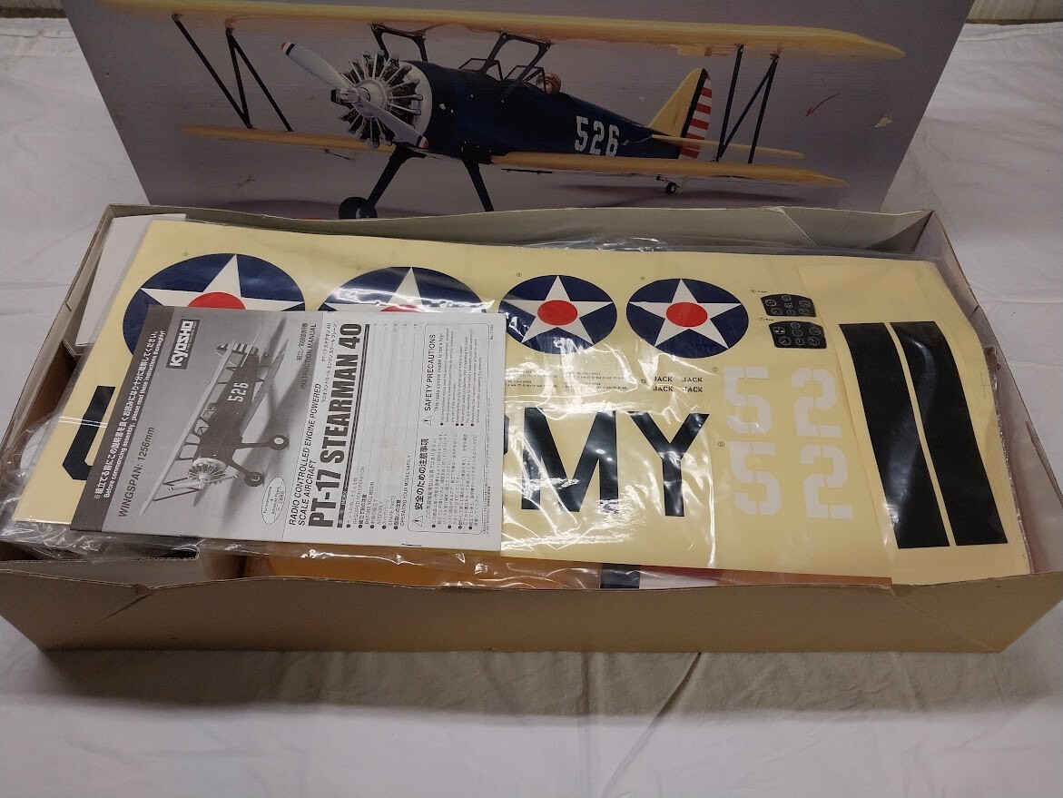 KYOSHO PT 17 STEARMAN 40 R/C AIRPLANE ARF BALSA 49.5 WS VINTAGE