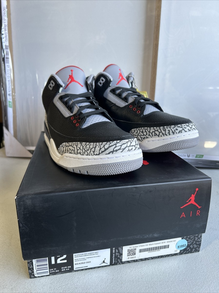 Size 12 - Jordan 3 Retro OG Mid Black Cement New In Box 2018
