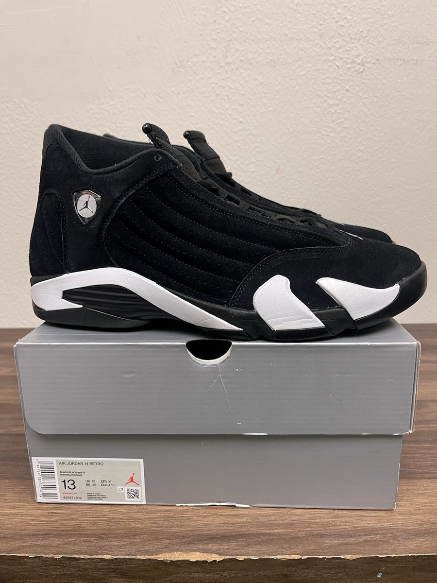 Nike Air Jordan 14 Retro Black White Size 13 487471-016 OG Black