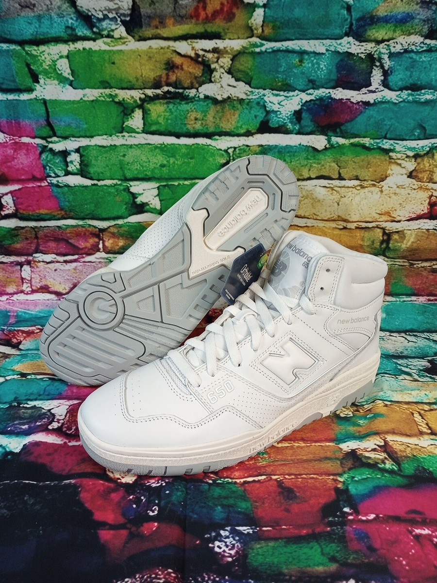 New Balance 650R White/White Gray Cream Leather Shoes Sneakers