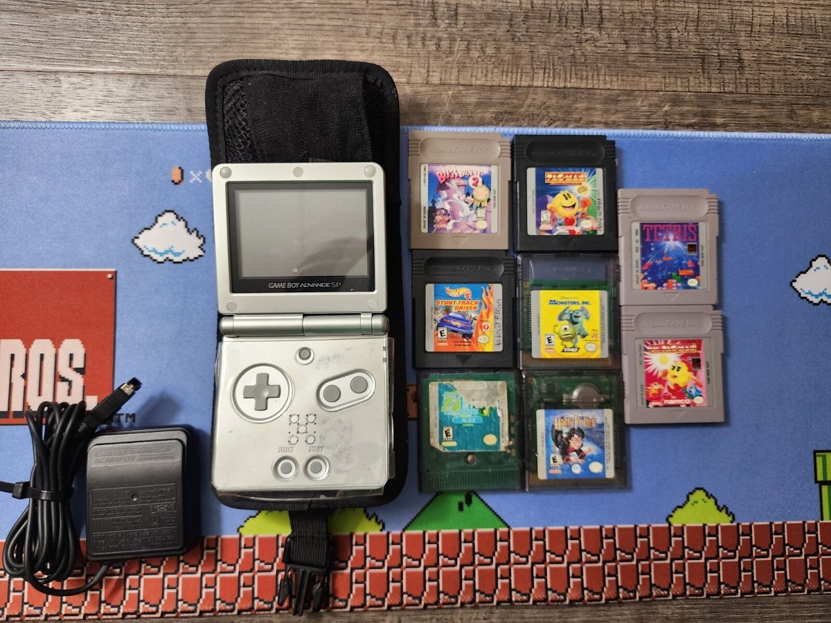 Nintendo Game Boy Advance SP Console And 8 Games Lot With Zelda