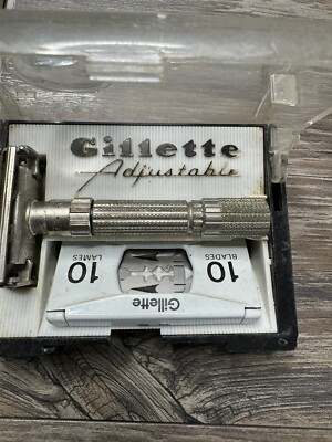 Vintage Gillette Fatboy Adjustable Razor - F4 1959 - With Case