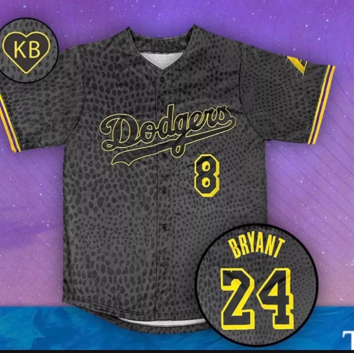 Los Angeles Dodgers Kobe Bryant Jersey XL Black Stadium Giveaway
