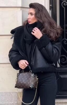 ZARA NEW WOMAN ZW COLLECTION DOUBLE-FACED BIKER JACKET BLACK SIZE