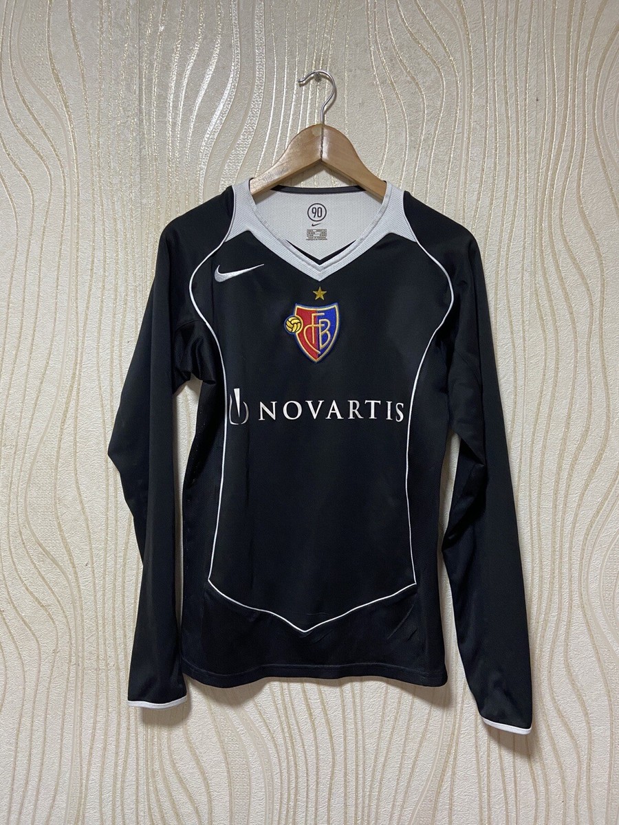 BASEL 2004 2006 AWAY SHIRT JERSEY NIKE sz S MEN LONG SLEEVE BLACK