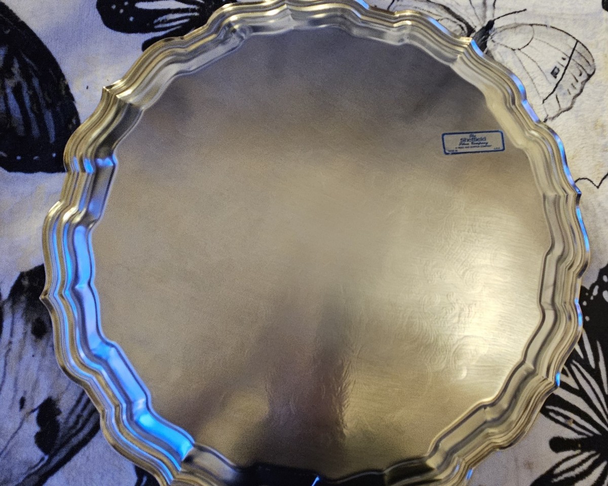 VTG THE SHEFFIELD SILVER CO Silverplated 14” Round Victorian