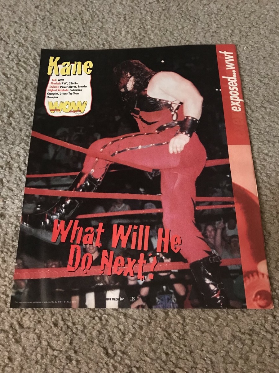 Vintage KANE WWF Wrestling Pinup Photo 1999 WWE 1990s | eBay