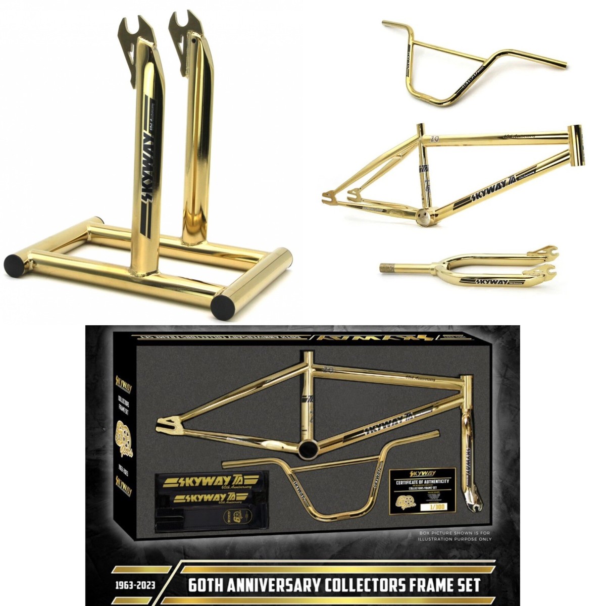SKYWAY T/A Gold 60th Anniversary Collectors 20” BMX Frame Set Kit