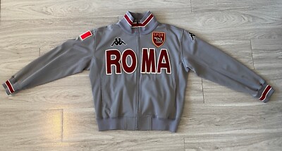 KAPPA AS Roma Football Training Jacket Early 2000s Gray Size