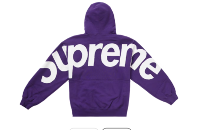 Supreme Big Logo Jacquard Hooded Sweatshirt Purple Large Supreme