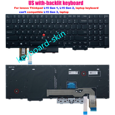 New US keyboard backlit for lenovo IBM Thinkpad L15,L15 gen 1,L15