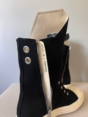 Rick Owens DRKSHDW Ramones Boots - Size 42 - Black - NEW - Made in