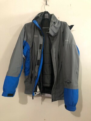 Columbia Titanium Size M 2 Piece Sports Wear Gray Blue Hood Men