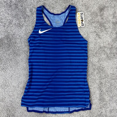 Nike Pro Elite Running Singlet Womens XS Blue Made In USA Track