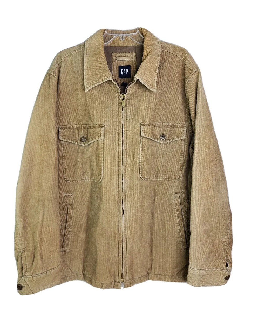 Vtg GAP Mens XL Tan Neutral Corduroy Lined Full Zip Soft Jacket | eBay