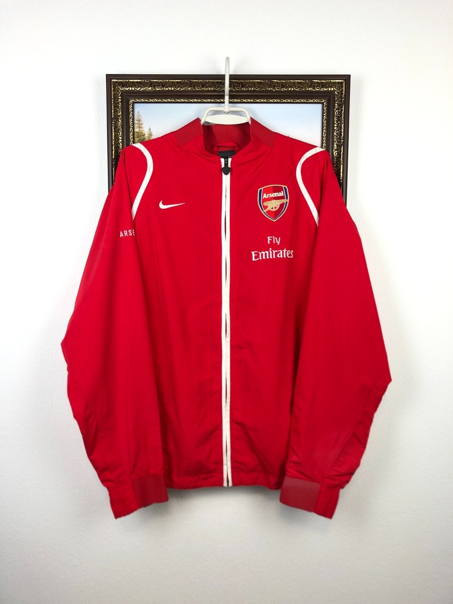 Vintage Nike Arsenal Football Jacket Soccer Track Top Mens Red