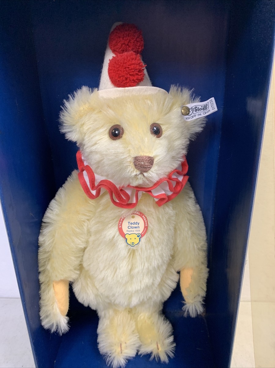 STEIFF TEDDY CLOWN REPLICA BEAR 1926 0170/32 -COA- SIGNED & DATED