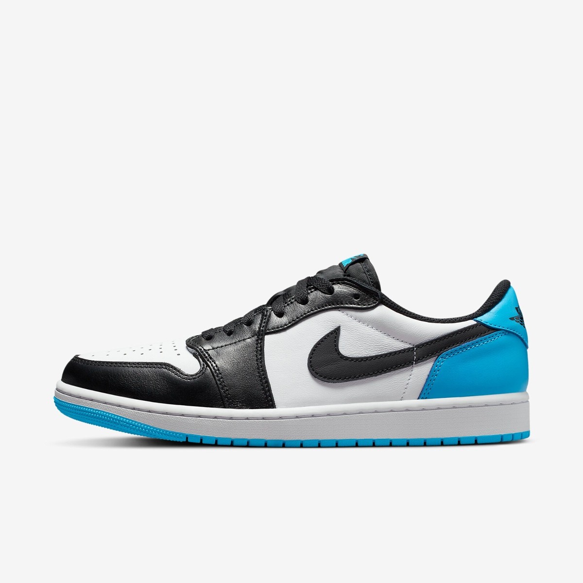 New Nike Jordan 1 Retro Low OG Sneakers - Black/ Dark Powder Blue