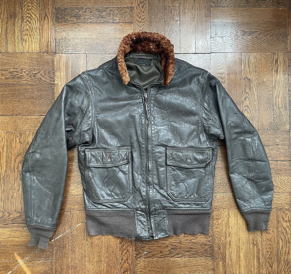 Vintage USN G-1 Leather Flight Jacket - Ralph Edwards MIL-J-7823B