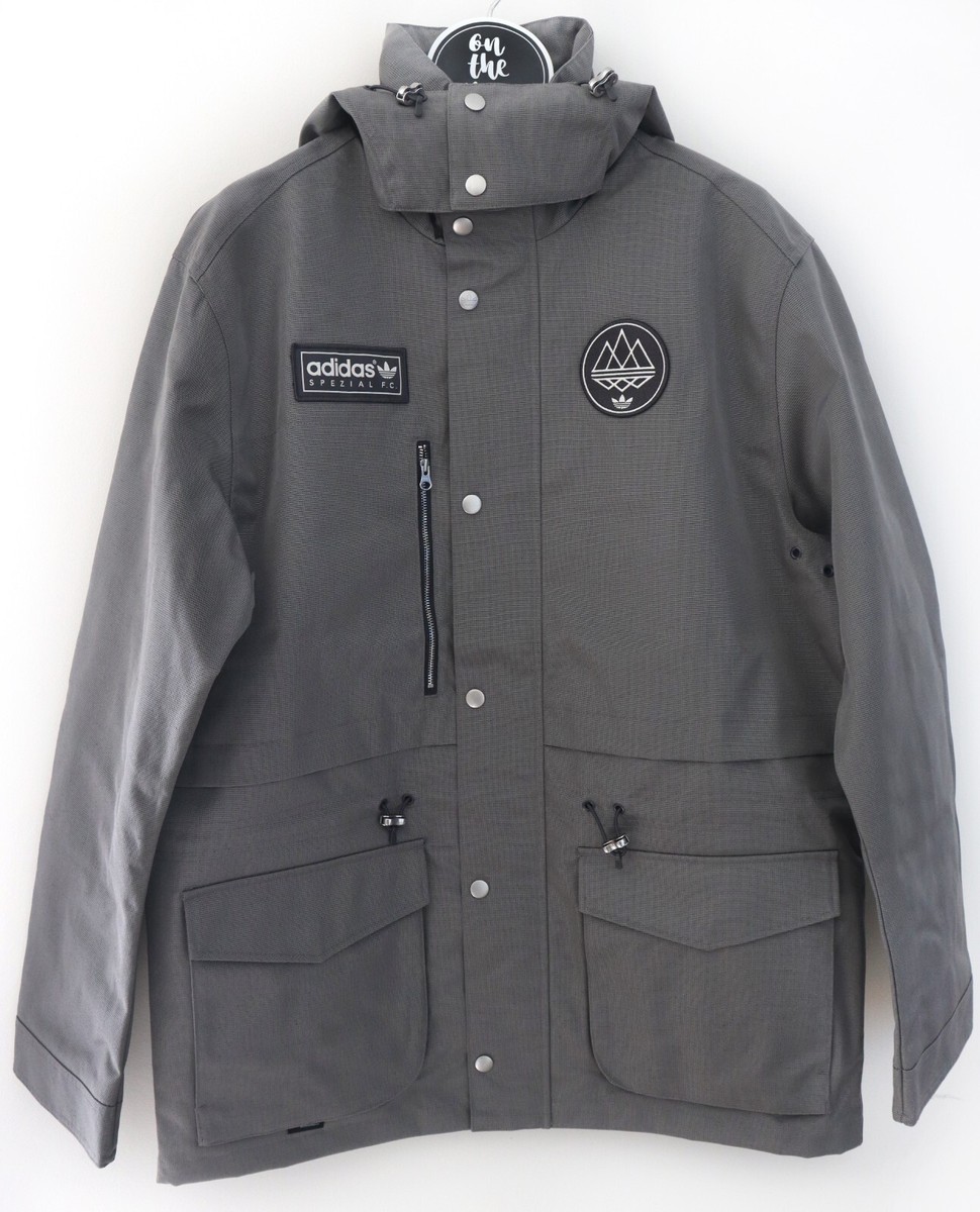Adidas SPZL F.C. Anorak Parka Jacket Dove Grey Size M L Medium