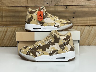 Women's Air Jordan 3 Retro TEX “Desert Camo” Size-7 Tan White