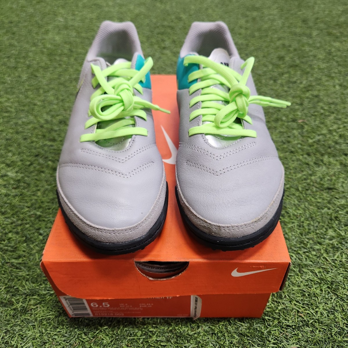 Nike Tiempo Genio 2 Leather Turf Men's Soocer Shoes Pure Wolf Gray