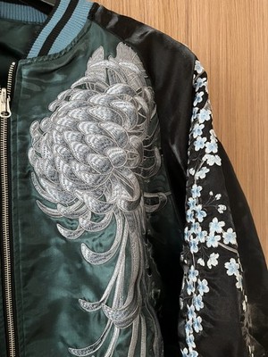 Men Sukajan Souvenir Jacket Reversible Japanese Pattern Embroidery