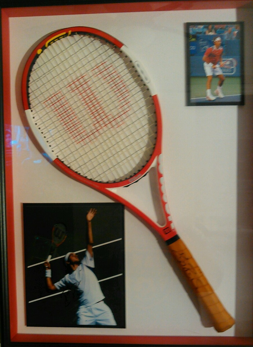 COA Authentic WILSON (K) SIX ONE TOUR ROGER FEDERER SIGNED TENNIS