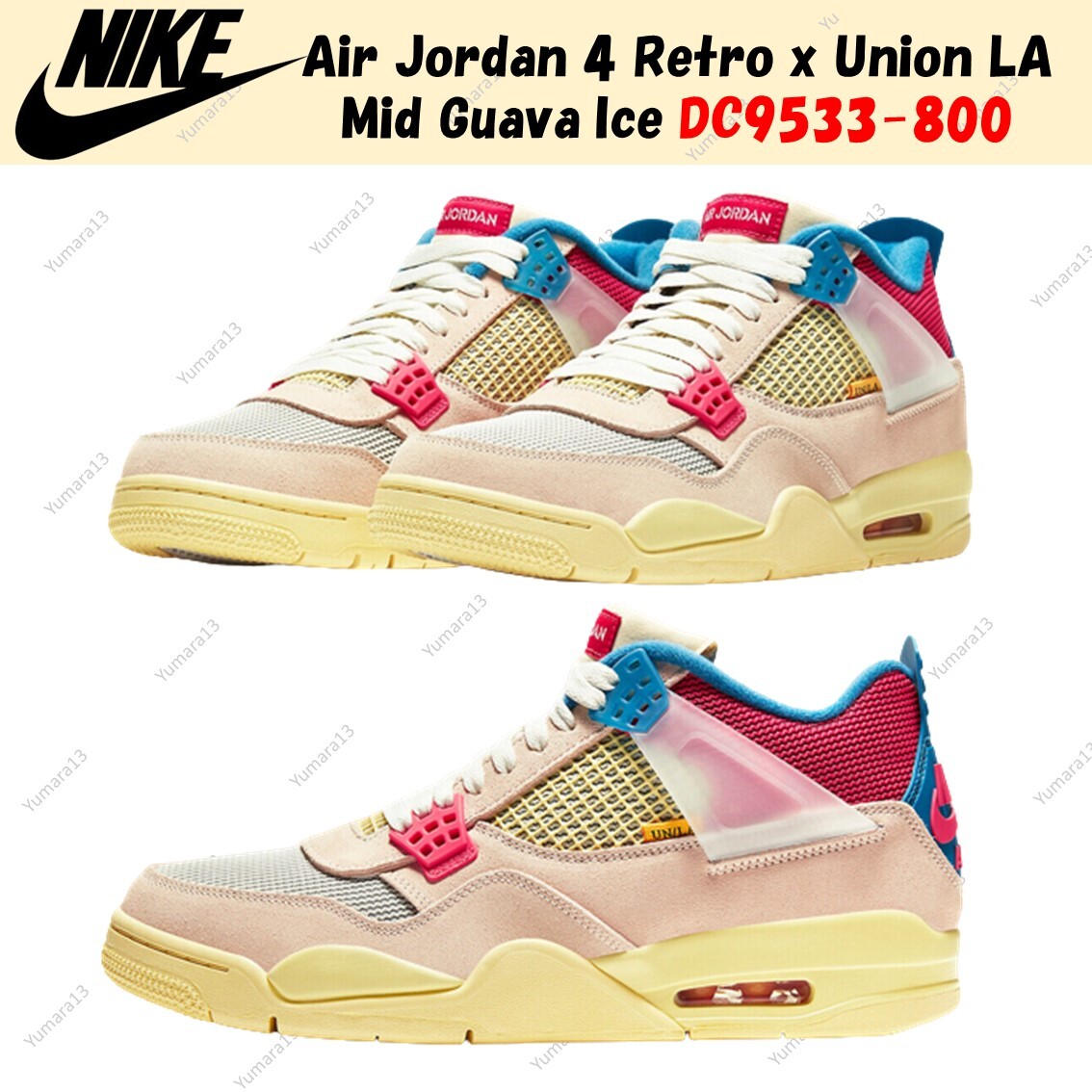 Nike Air Jordan 4 Retro x Union LA Mid Guava Ice DC9533-800 Men's