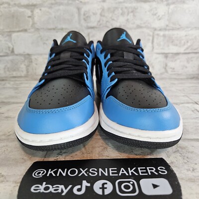 Air Jordan 1 Low Black UNC University Laser Blue 553558-410 Men's