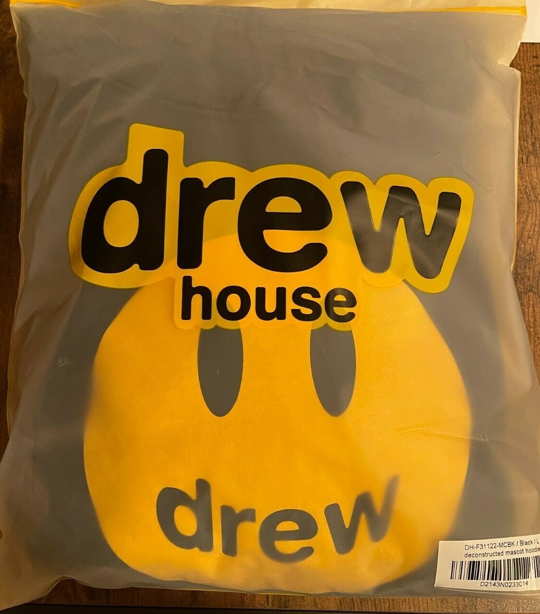 Drew House Black Deconstructed Mascot Hoodie FW21 Size Large