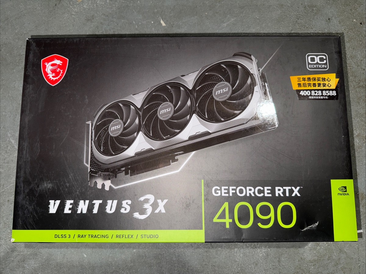 Box Only) Box For MSI RTX 4090 24GB Ventus 3X E 24GB OC GPU *As Is