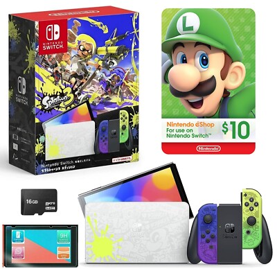 NEW Nintendo Switch OLED Splatoon 3 Limited Edition Console + Big