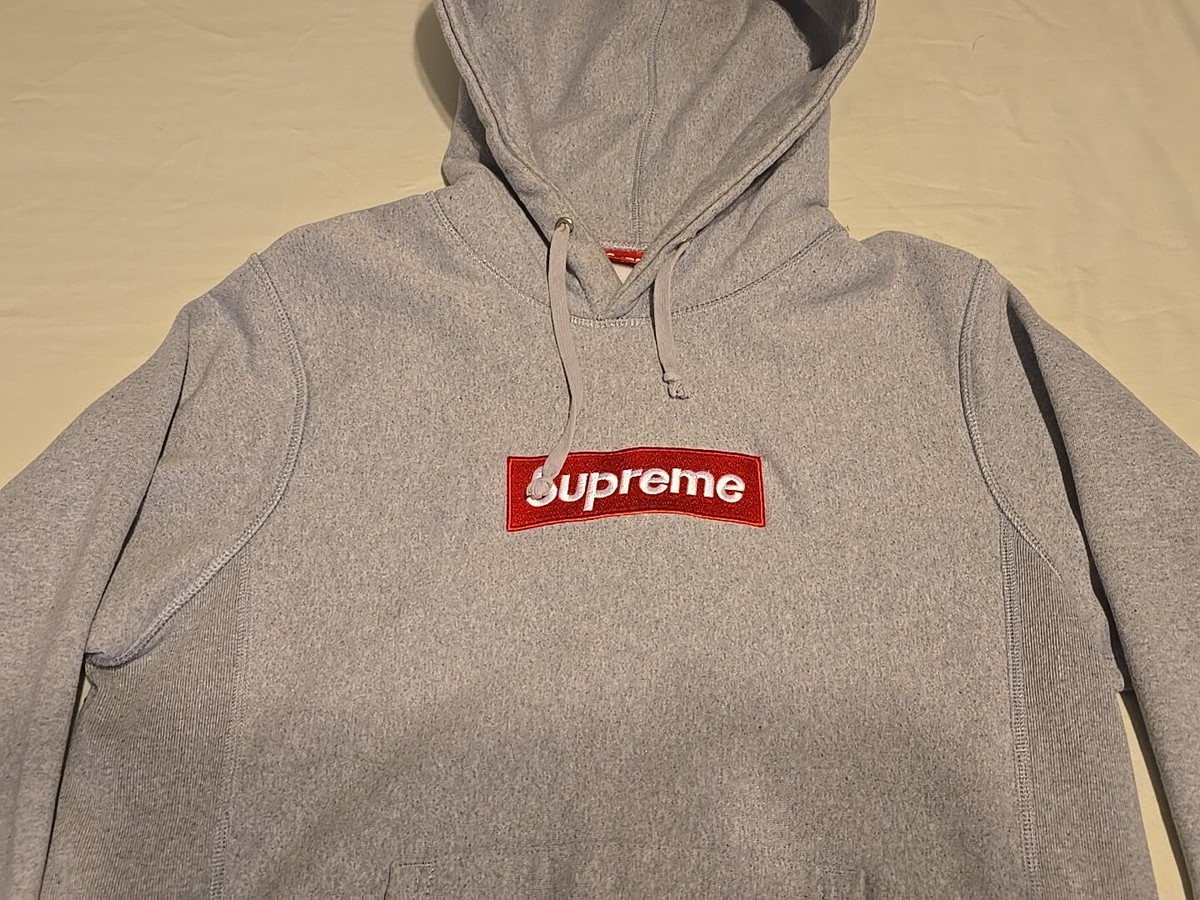 supreme box logo hoodie grey sweatshirt M RN101837 | eBay
