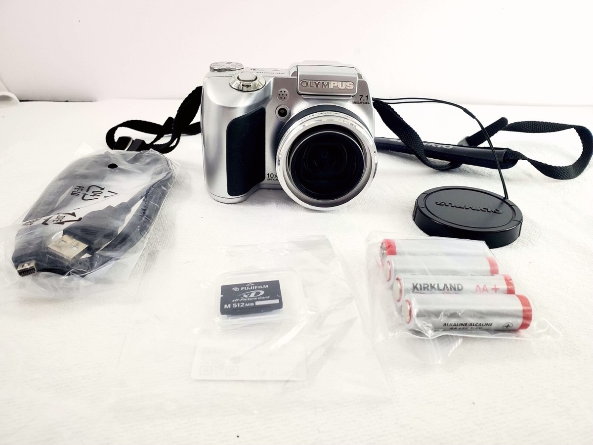 Olympus SP-510 UZ 7.1MP Digital Camera w/ SD Card - Silver -Tested