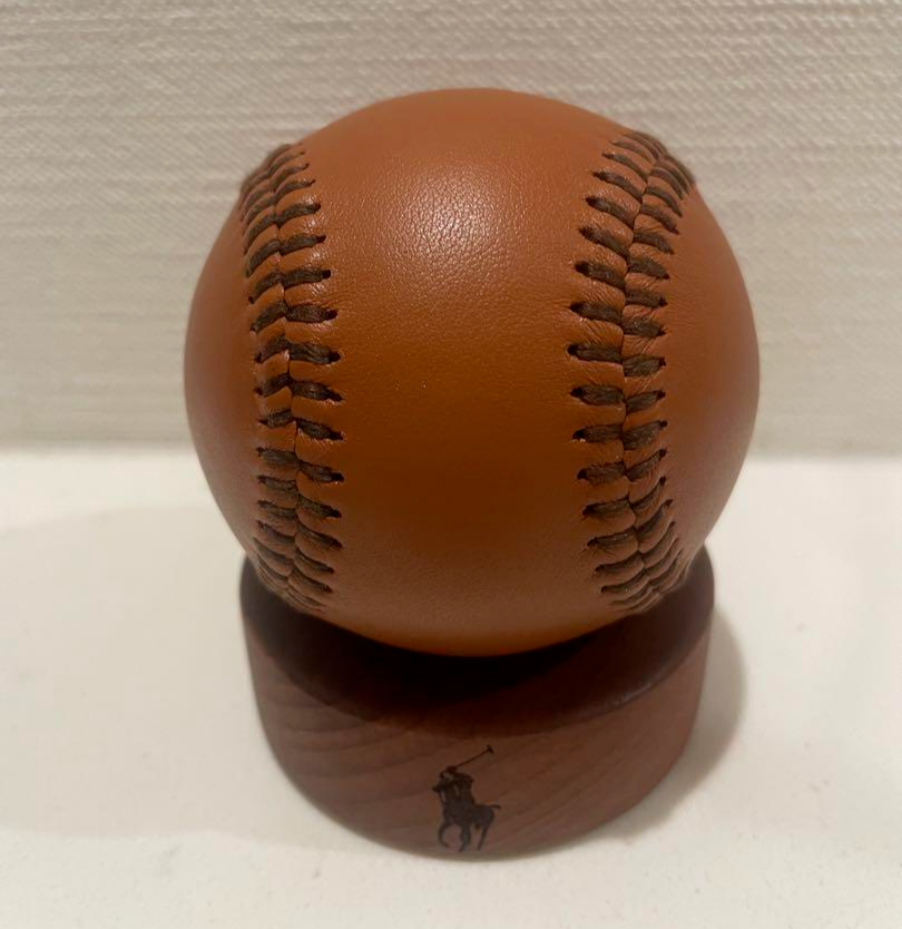 Polo Ralph Lauren Leather Baseball Ball with Stand Purchase Bonus