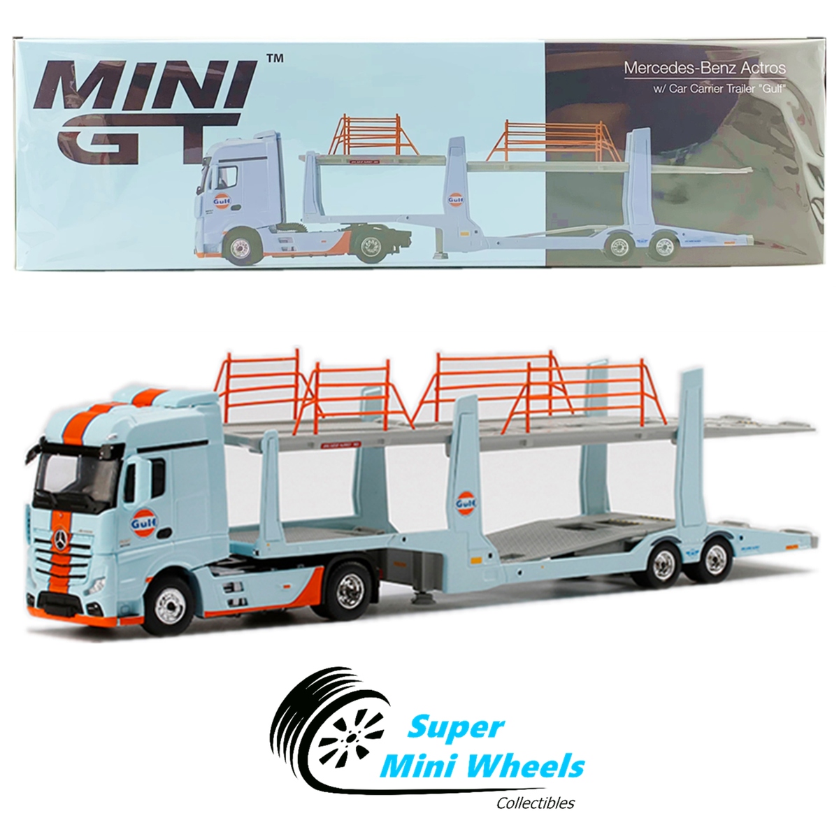 Mini GT 1:64 Mercedes-Benz Actros w/ Car Carrier trailer #214 | eBay