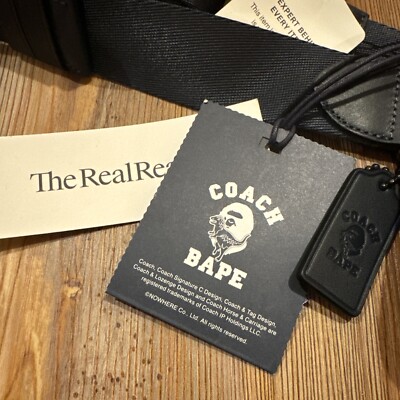 Bathing Ape BAPE x Coach Leather + Canvas Purse; Crossbody Strap +