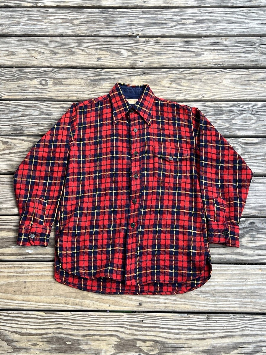 Vintage 40s 50s McGregor 100% Wool Flannel USA Button Up Shirt S