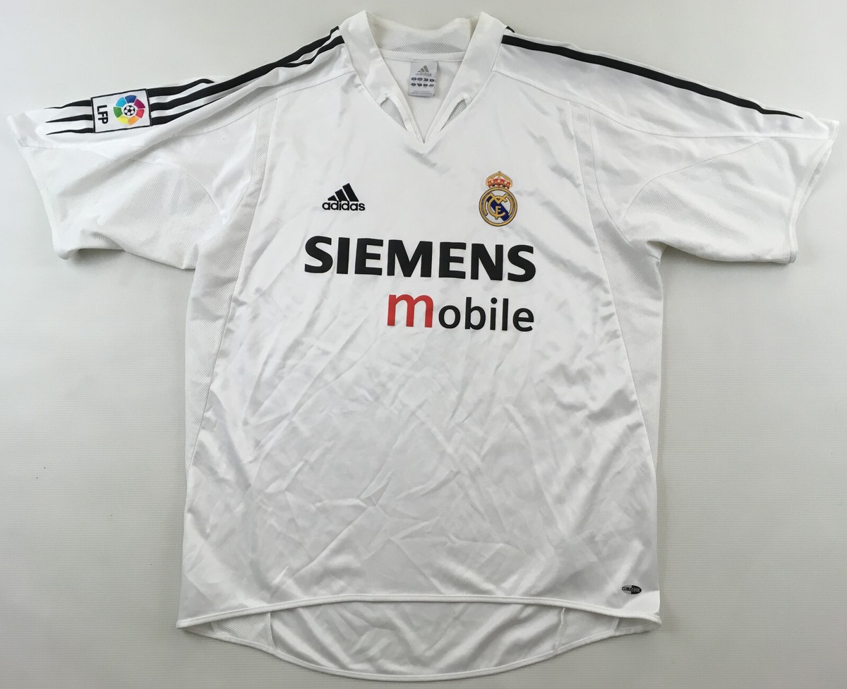 Real Madrid 2004 2005 home Galacticos shirt Siemens Adidas jersey